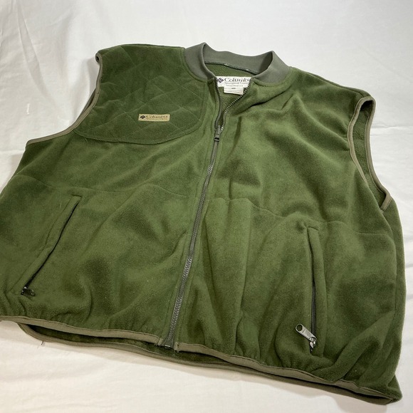 Columbia Fleece Vest Full Zip Pockets Sleeveless‎ Outdoor Green XXL - Picture 6 of 8
